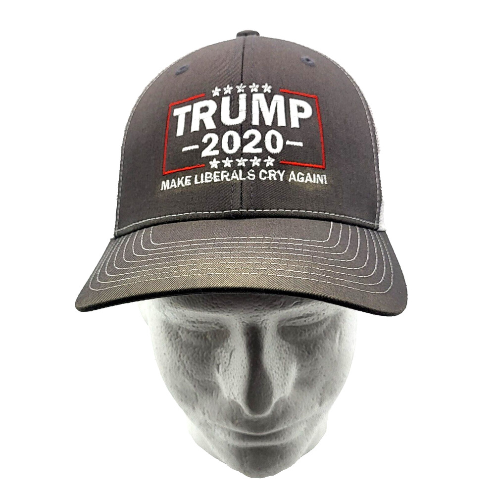 Richardson Trump 2020 Trucker Cap Gray White Mesh Snapback One Size Style 112